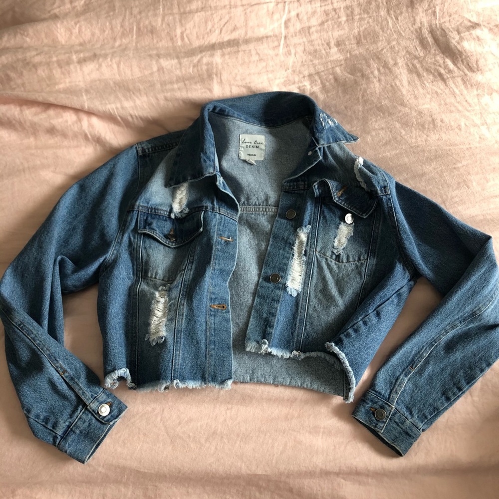 Cropped jean jacket